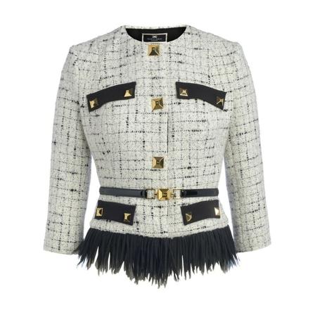 Elisabetta Franchi Jacka svart, Dam, Dam, Storlek: S