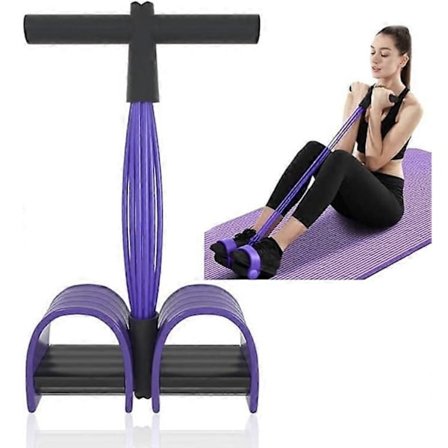 Abdominal Trainer - Mageøvelser - Hjemme Full Body Expander - 6 Rør - Elastisk Snøring