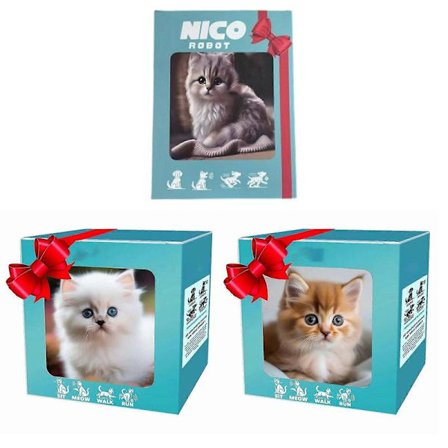 Robotkat til børn, aktivitetslegetøj, kort plysfigur, robotkat, aktivitetslegetøj (LGL)