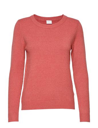 Viril O-Neck L/S Knit Top Pullover Rosa Vila