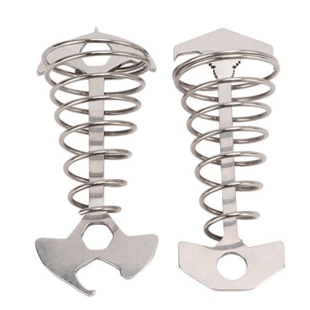 2st Anti-Trip Däckfäste Ankar Fiskbensformad Vindrep Spännare med Fjäder för Utomhuscamping