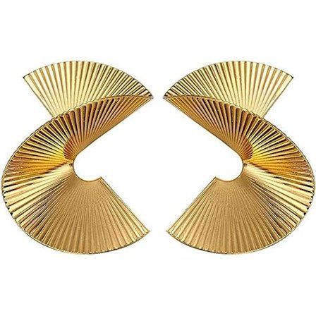 Geometriska örhängen i guld, överdrivna statementörhängen, punkig stil