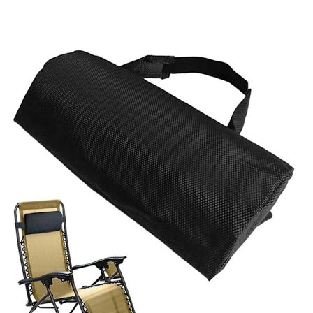 Nakkepude til lænestol, nakkestøtte til lænestol, nakkestøtte til stole, lænestole, solstole, pude til picnic i haven Sort Kina