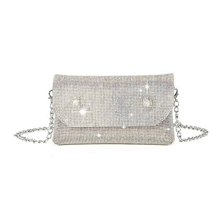 Glitter Aften Clutch Taske til Kvinder Kæde Skuldertaske Bryllupsfest Håndtaske