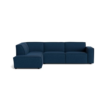 Lyon Ecksofa, links in Aragon Blau, modernes Design für Ihr Wohnzimmer, bequeme Polsterung und hochwertige Verarbeitung, Größe 80cm