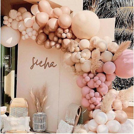 158pcs Vintage Rose Gold Color Latex Balloon Set Birthday Party Decoration And Wedding Accessories