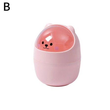 Söt Skrivbords Papperskorg Barn Mini Soptunna med Lock Skrivbordsavfallsbehållare för Sovrum[D]