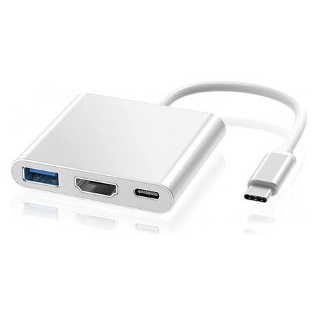 Usb C till Hdmi Adapter 4K Multiport Typ C Adapter med Usb 3.0 Laddningsport Usb C Digital Konverterare Usb C Hub Vit YEMAESRE