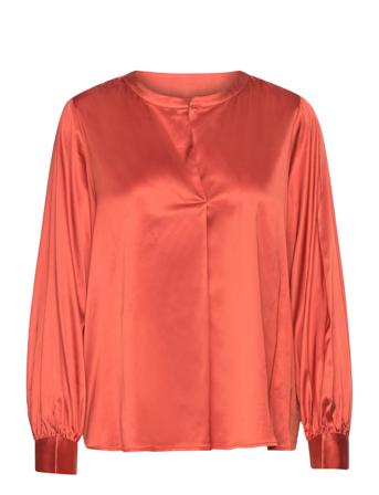 Mmenfa Satin Blouse Bluse Langermet Rød MOS MOSH*Betinget Tilbud