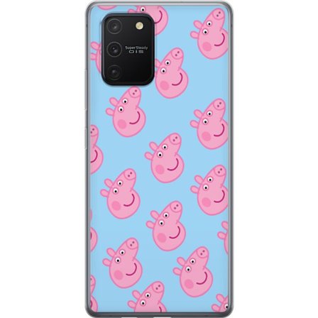 Kompatibel Mobilcover til Samsung Galaxy S10 Lite Peppa Pig baby figur i pastelfarver, sød tegnet børneillustration med blød minimalistisk stil