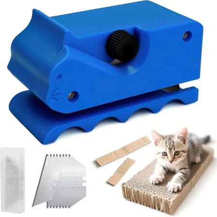 Opgraderet papskærer til katte kradsetræ DIY, håndholdt papskæreværktøj til fremstilling af katte kradsebræt og seng (blå)