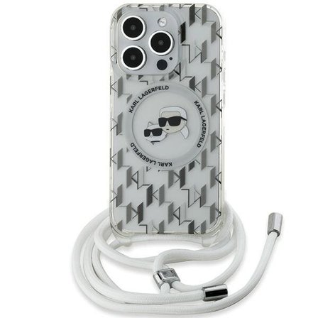 Karl Lagerfeld IML Crossbody Monogram Case for iPhone 15 Pro Max - Transparent - Karl & Choupette