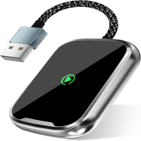 Trådlös CarPlay-adapter, 2024 Uppgradering Konverterar Trådbunden till Trådlös CarPlay-adapter för iPhone, Trådlös Kontrollkontakt