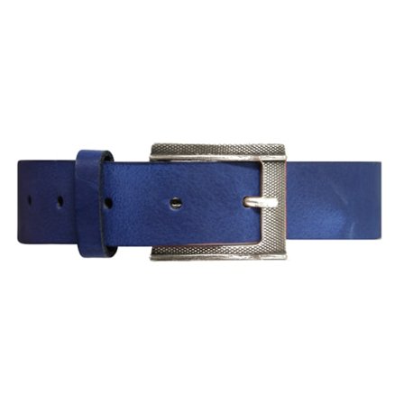 Blått 30mm damskärp i kalvläder