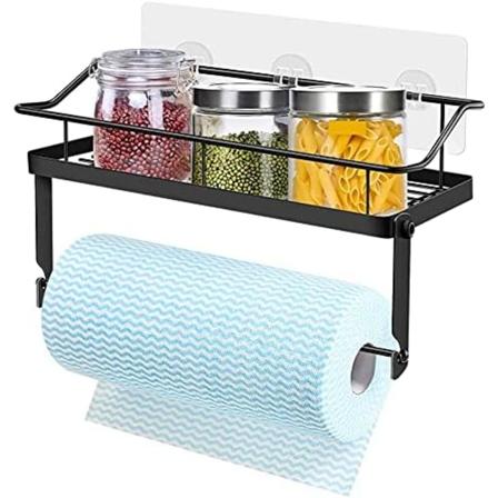 Poraton pyyhepaperiteline hyllyllä Keittiöpaperiteline Mausteteline Seinälle kiinnitettävä Kylpyhuoneen järjestäjä Säilytys B