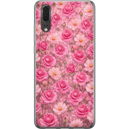 Kompatibelt Mobildeksel til Huawei P20 Petal Reverie Blush Rose