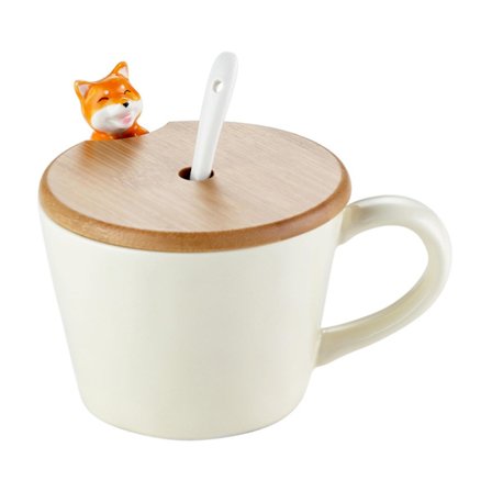 15% rabatt kaffekopp i form av Kawaii-djur, 3D-tekopp med lock och sked för Alla hjärtans dag, Mors dag GMV