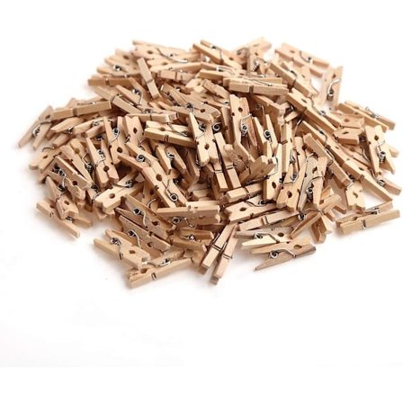 150 st Mini Träklädnypor, Multifunktionella Klädnypor Fotopappersklämmor Hantverkspinnar, 1 tum