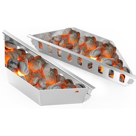 Professionella Brikettållare - 2 st Grill BBQ korg kolkorgar Hållare Hög Kvalitet Hållbar Rostfri För 47, 57 och 67 cm Klotgrillar_yu