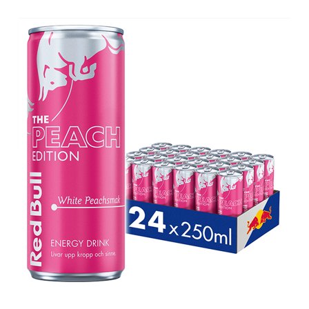 Energidrikk 24 x Red Bull Energidryck, 250 ml, White Peach 2 kr pant - Bodyman.dk