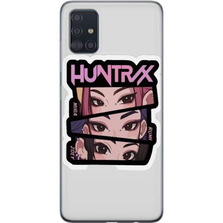 Yhteensopiva Puhelinkuori Samsung Galaxy A51 K-pop-inspiroitunut futuristinen tyttöryhmä neonvaloissa ja kosminen sci-fi-kohtaus