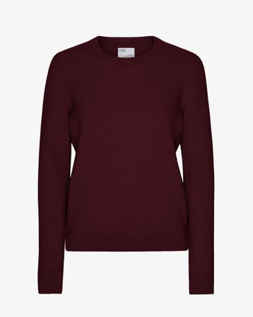 Women Classic Merino Wool Crew - Oxblood Red