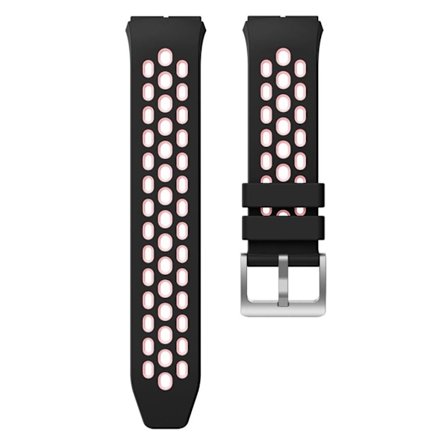 Huawei Watch GT 2e kaksivärinen silikonikellonauha - Musta / Vaalea Pinkki