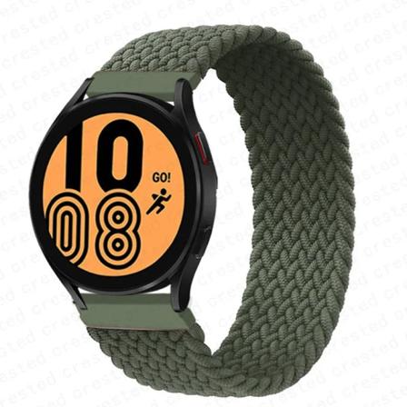 Flätad Solo Loop För Samsung Galaxy watch 4/5/6/44mm 40mm/klassisk rem 46 42mm/aktiv 2/Gear S3 armband 22mm 20mm Watch Band Inverness Green S
