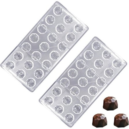 2 kpl Suklaamuotti, Polykarbonaattisuklaamuotti, 3D Läpinäkyvä Polykarbonaattisuklaamuotti