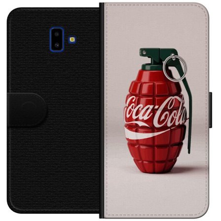 Kompatibel Tegnebogsetui til Samsung Samsung Galaxy J6+ Kunstnerisk illustration af Coca Cola granatæble i rødt og grønt, pop art inspireret motiv