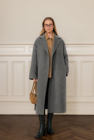NA-KD Double faced wool blend coat - Winterjacken - Grau - EU 34