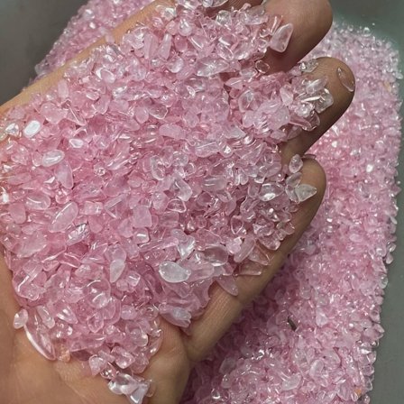 500g Vaaleanpunainen - Koristeellinen sora, kivet ruukkukasveille, terraarioon, akvaarioon, maljakoihin, kvartsikristalli C