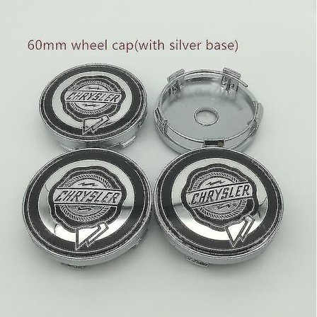 4 st 56 mm 60 mm Chrysler 300C bilhjul centrumkåpa navkapsel harts emblem klistermärke för 300 Sebring Pacifica|hjul centrumkåpor|,60mm svart keps 1