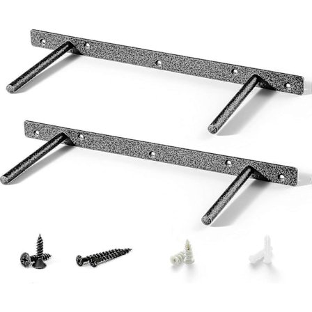 - Kraftige Flytende Hylle Braketter (2 stk) Solid Stål Blind Hylle Støtter - Skjulte Braketter Kompatible med Flytende Trehyller - Perfekt