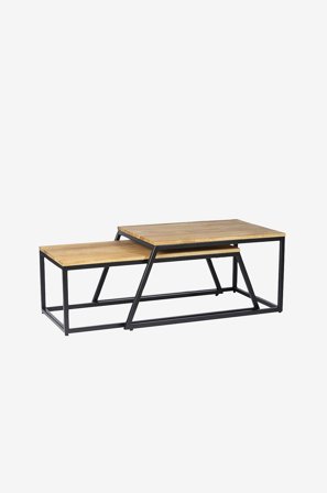 Wood Furniture - Sofabordssæt i eg, Combo 2-i-1 - Brun - Sofaborde - Fra Homeroom
