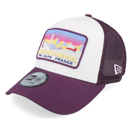New Era - Vit trucker Keps - Ski Patch White/Purple Trucker @ Hatstore