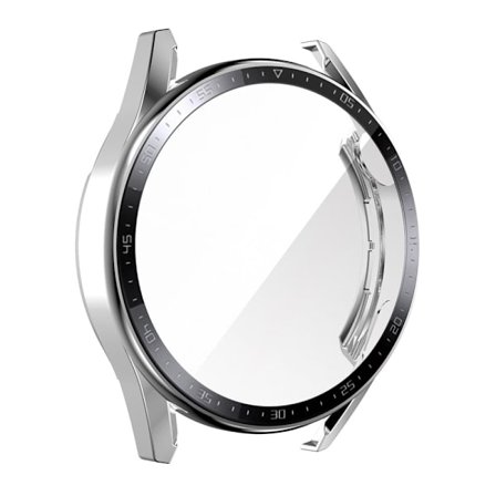 ENKAY Huawei Watch GT 3 (46mm) electroplated scale cover + tempered glass - Silver