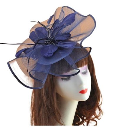 Naisten Fascinator-hattu, kukkakuvioinen sulkahattu Pillbox Derby -hattu pannalla ja klipsillä, käsintehty Fascinator kevyt ja hengittävä vintage-