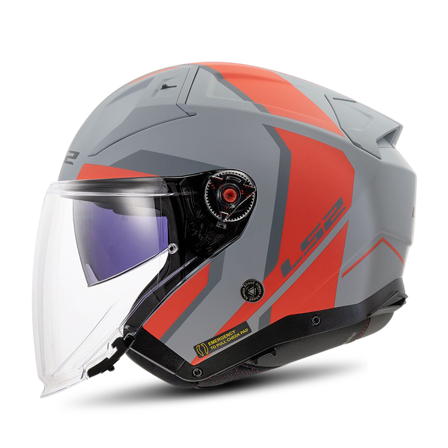 Avokypärä LS2 OF603 Infinity II Harmaa/Punainen L