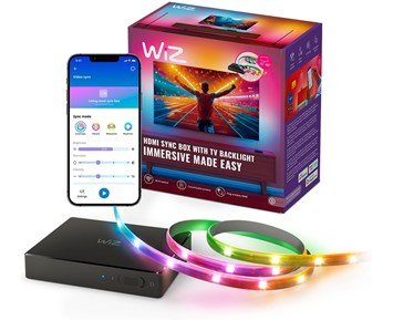 WIZ-Sync box starter kit 75"-85"-HDMI Sync Box med TV-bakgrunnsbelysning, 75–85 tommer-Smart home-Glødepærer