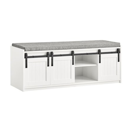 SoBuy vit skohylla med 2 dörrar 35x119.99x45.01cm, klassisk FSR133-W