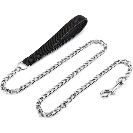 Metallhundkoppel, kraftig tuggsäker husdjurskoppelkedja med
