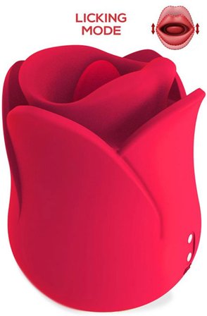 Kjøp Meryl Rose Shaped Vibe Stimulator With Tongue - Klitorissimulator | God pris