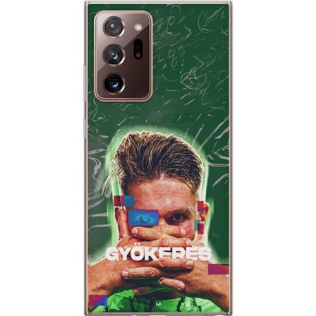 Yhteensopiva Puhelinkuori Samsung Galaxy Note20 Ultra Lamine Yamal Barcelonan pelipaidassa, jossa on neonvaloja ja punaisia ja sinisiä salamoita drama