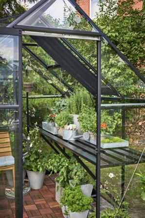 Halls F03843 Växthusbord till Qube 68, svart, Växthus & orangerier