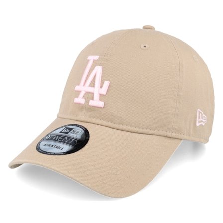 New Era - MLB Beige unconstructed Czapka Z Daszkiem - Los Angeles Dodgers Neutral Washed 9TWENTY Camel/Pink Dad Cap @ Hatstore