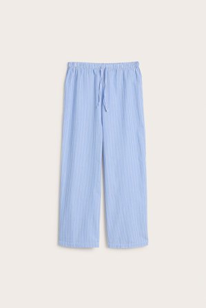 Kappahl | Spodnie bawełniane w paski Niebieski 134 | Niebieski