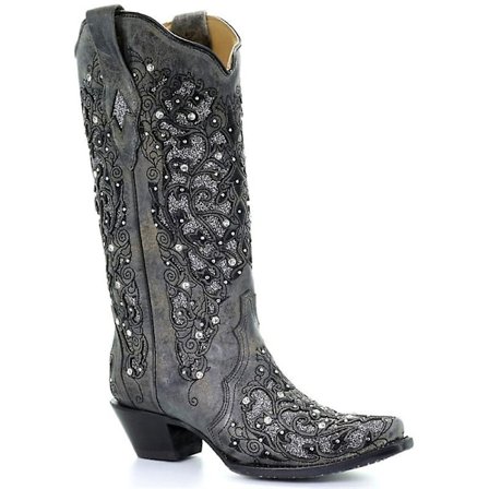 Naisten Teräväkärkiset Glitter-Hääkirjonta-Saappaat Kristalli Naiset Cowboy-Saappaat - WELLNGS