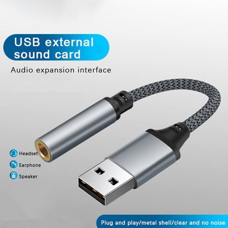 USB ljudkort 3,5 mm-uttag hona o Adapter Hörlursmikrofon A