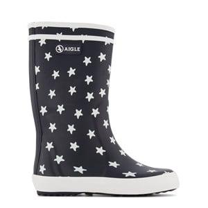 Kids - Aigle Navy Lolly Pop Star Print Rain Boots 27 EU - Boots - 27 EU - Navy